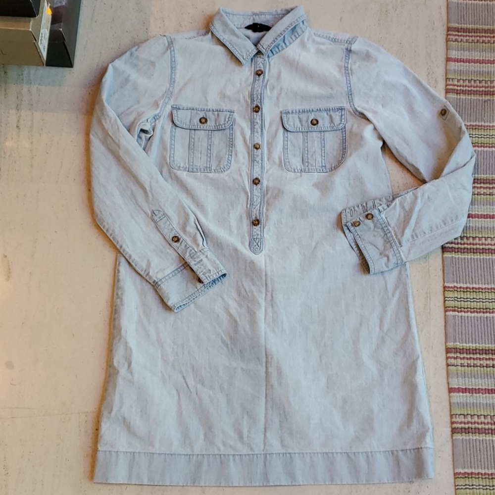 Jcrew Factory chambray light wash Denim shirtdress